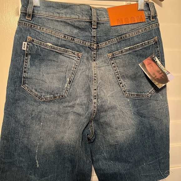 MSGM Womens Blue Denim Cut Off shorts Raw Hem Size 40 US 4 Made in Italy - Picture 3 of 11